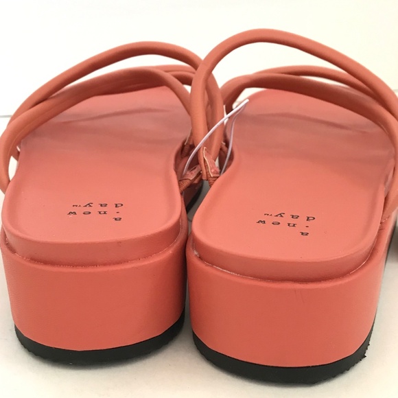 A NEW DAY Platform Heel Sandals Dory Strappy Sandals Orange Women’s Size 7 - Picture 8 of 16